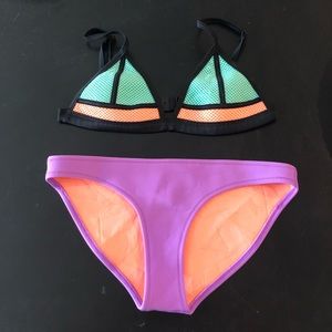 multicolor triangl bikini